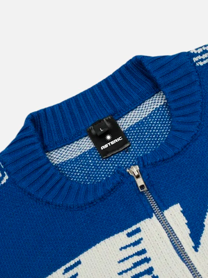 Blusa Suéter com Zíper Azul 'MY3'