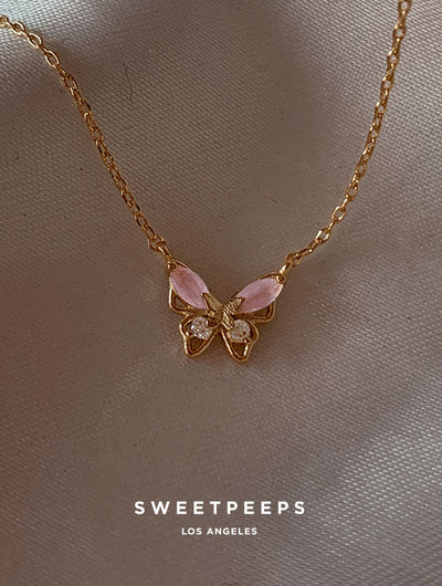 Hazelnut Butterfly Necklace