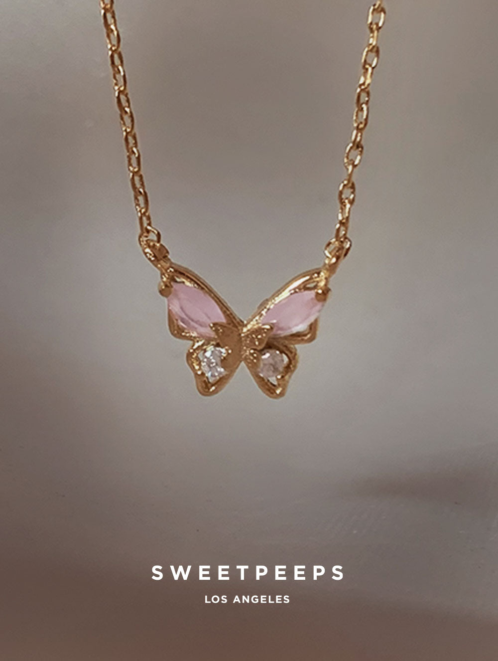 Hazelnut Butterfly Necklace