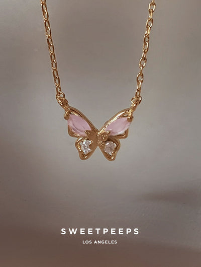 Hazelnut Butterfly Necklace