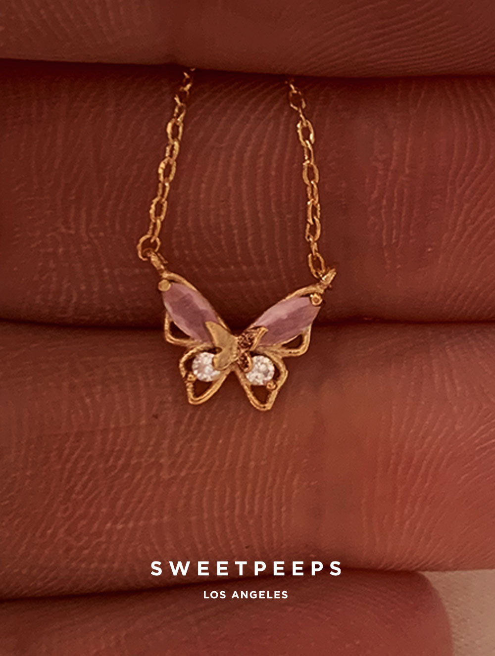 Hazelnut Butterfly Necklace