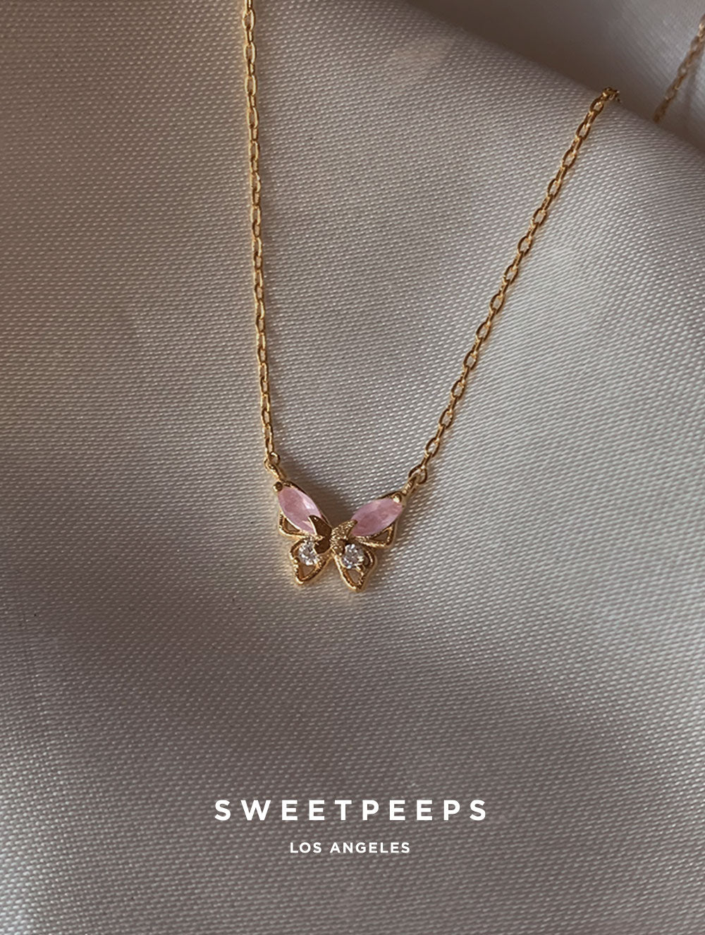 Hazelnut Butterfly Necklace