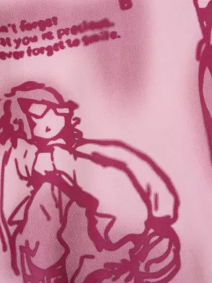 Blusa Moletom com Capuz 'Cartoon Print'