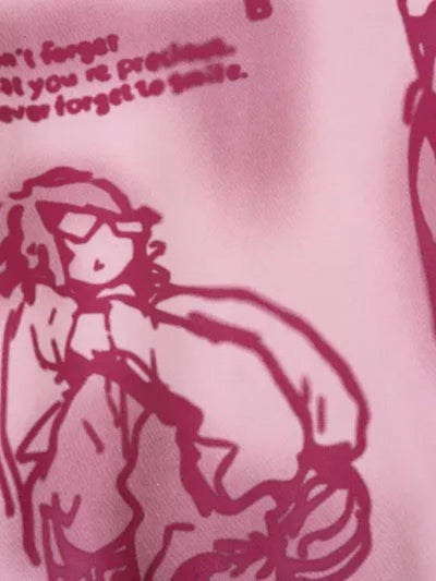 Blusa Moletom com Capuz 'Cartoon Print'