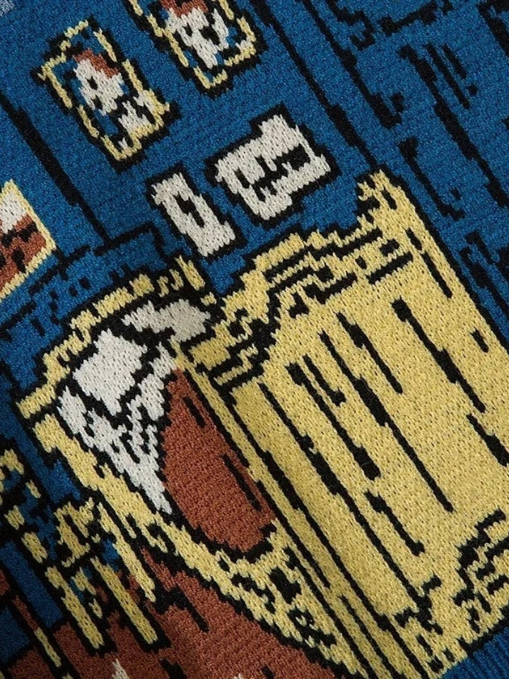 Blusa Suéter Azul de lã 'Van Gogh'