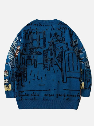 Blusa Suéter Azul de lã 'Van Gogh'