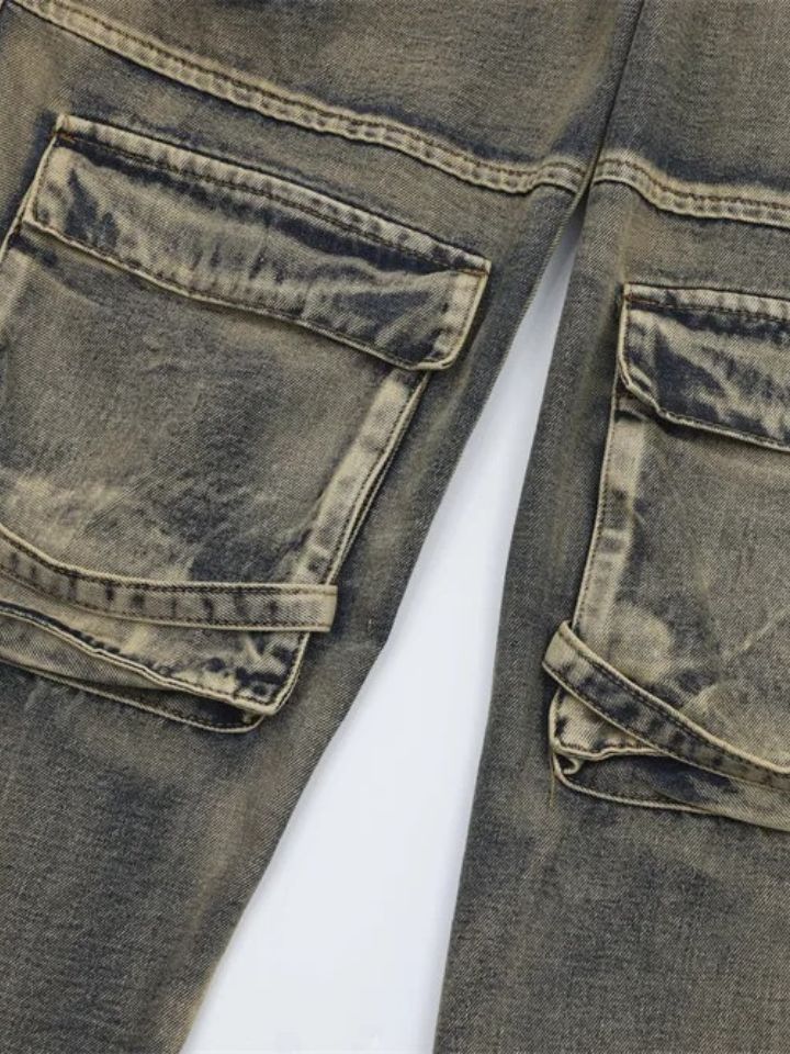 Calça Baggy Jeans Masculina Multi Bolsos