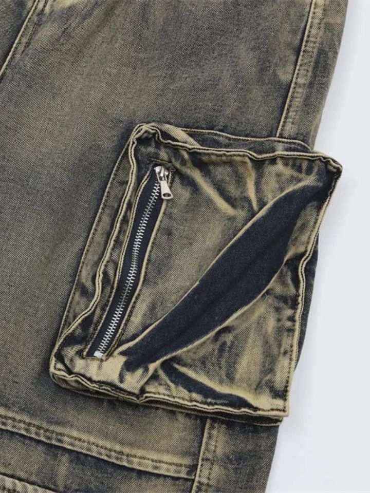 Calça Baggy Jeans Masculina Multi Bolsos