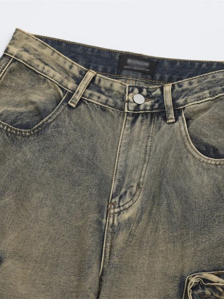 Calça Baggy Jeans Masculina Multi Bolsos
