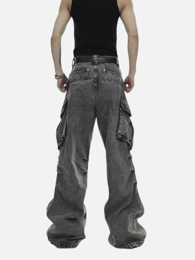 Calça Jeans Masculina Wide Leg 'Punk Wear'