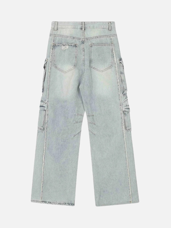 Calça Jeans Baggy Rasgada 'Pockets'