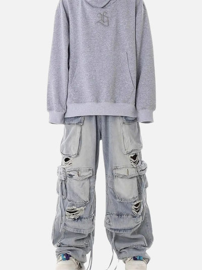 Calça Jeans Baggy Rasgada 'Pockets'