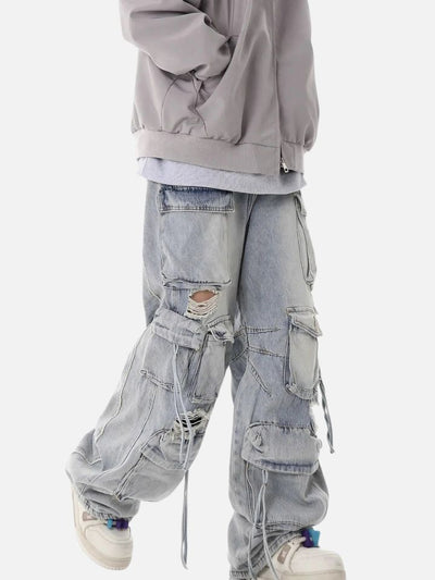 Calça Jeans Baggy Rasgada 'Pockets'