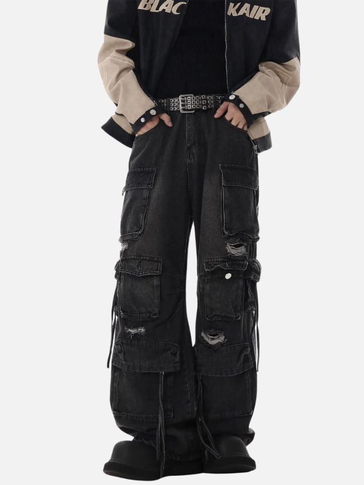 Calça Jeans Baggy Rasgada 'Pockets'