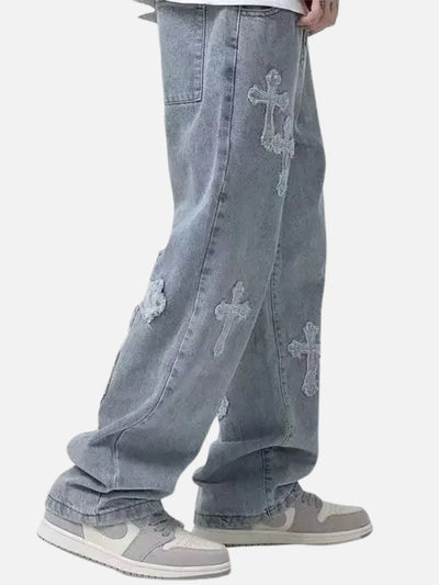 Calça Masculina Jeans Reta Azul 'Cross'