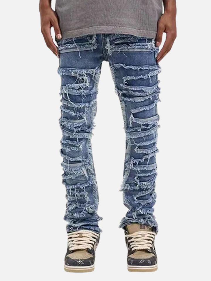 Calça Reta Jeans Rasgada Urban Pulse