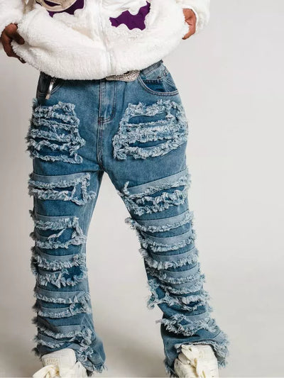 Calça Reta Jeans Rasgada Urban Pulse