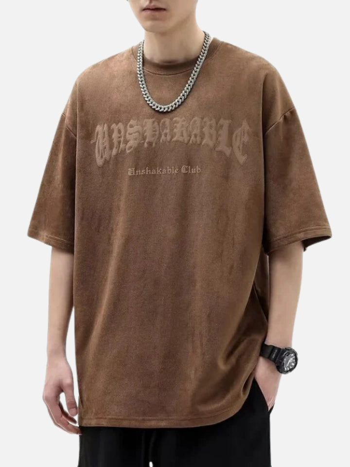 Camiseta Oversized em Suede 'Fallen'