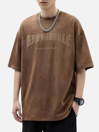 Camiseta Oversized em Suede 'Fallen'