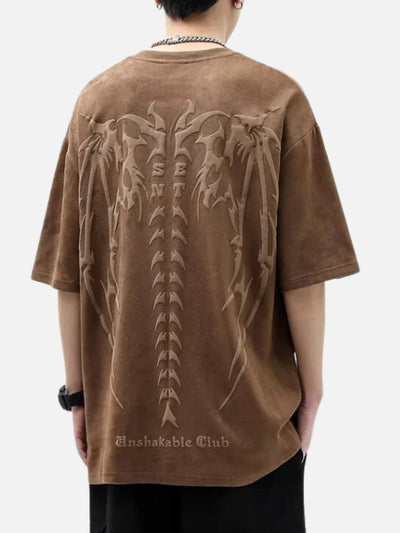 Camiseta Oversized em Suede 'Fallen'