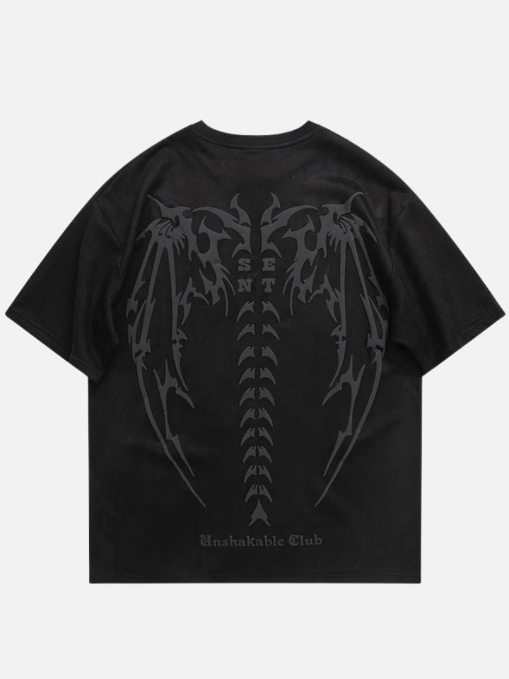 Camiseta Oversized em Suede 'Fallen'