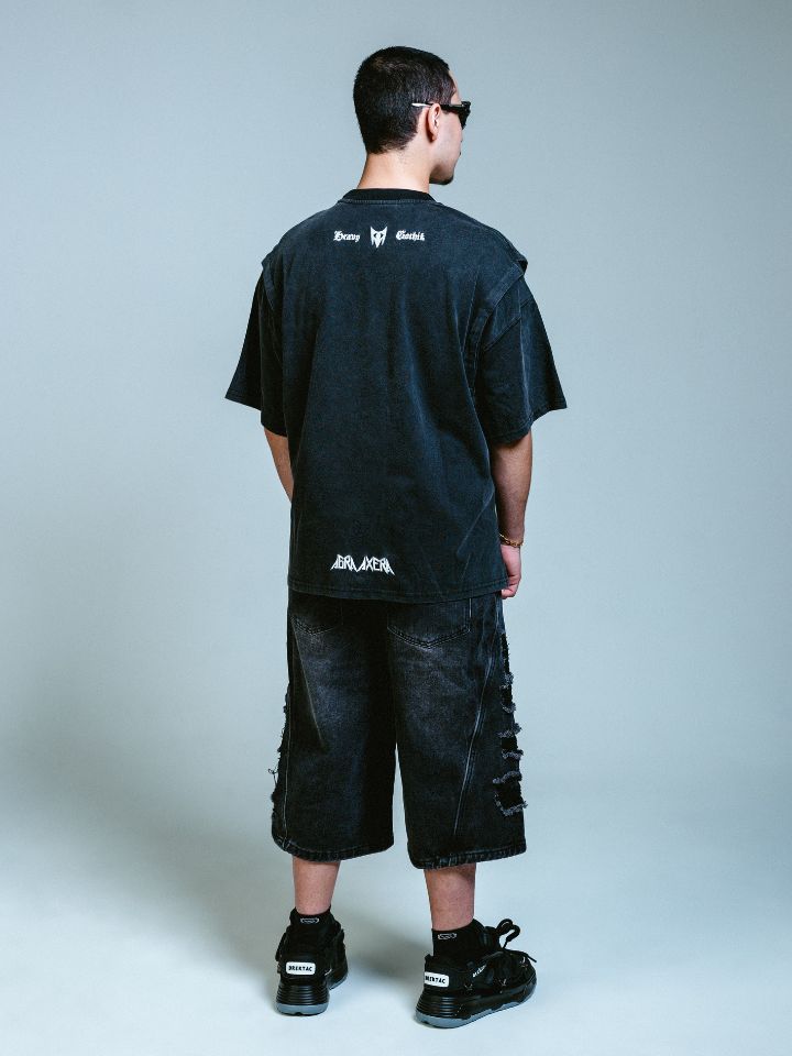 Bermuda Jeans Jorts Preto SharkSide