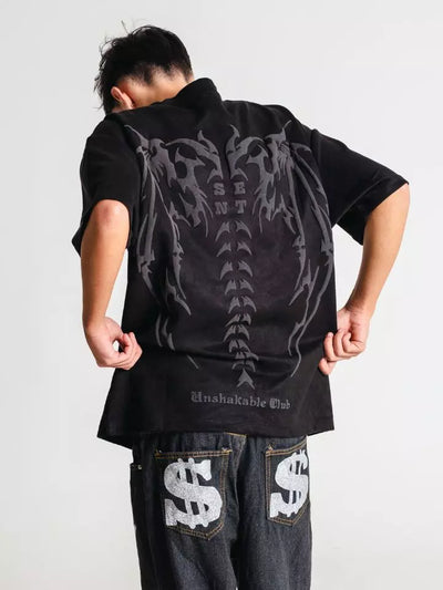 Camiseta Oversized em Suede 'Fallen'