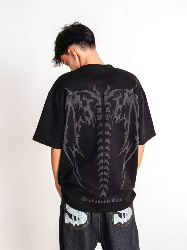 Camiseta Oversized em Suede 'Fallen'