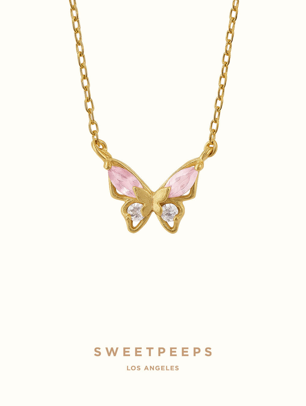 Hazelnut Butterfly Necklace