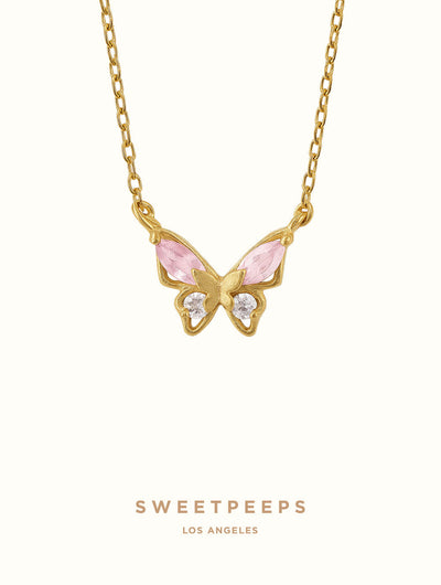 Hazelnut Butterfly Necklace