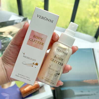 VERONNI Cross-border Waterproof Sulfur Light Spray Lasting Repair Liquid High Glow Face Body High Glow Fine Flash