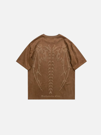 Camiseta Oversized em Suede 'Fallen'