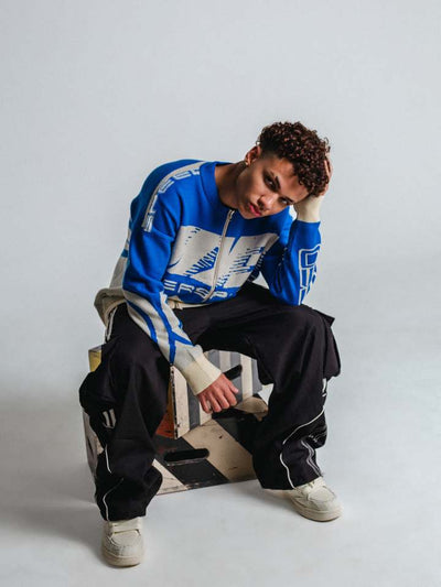 Blusa Suéter com Zíper Azul 'MY3'